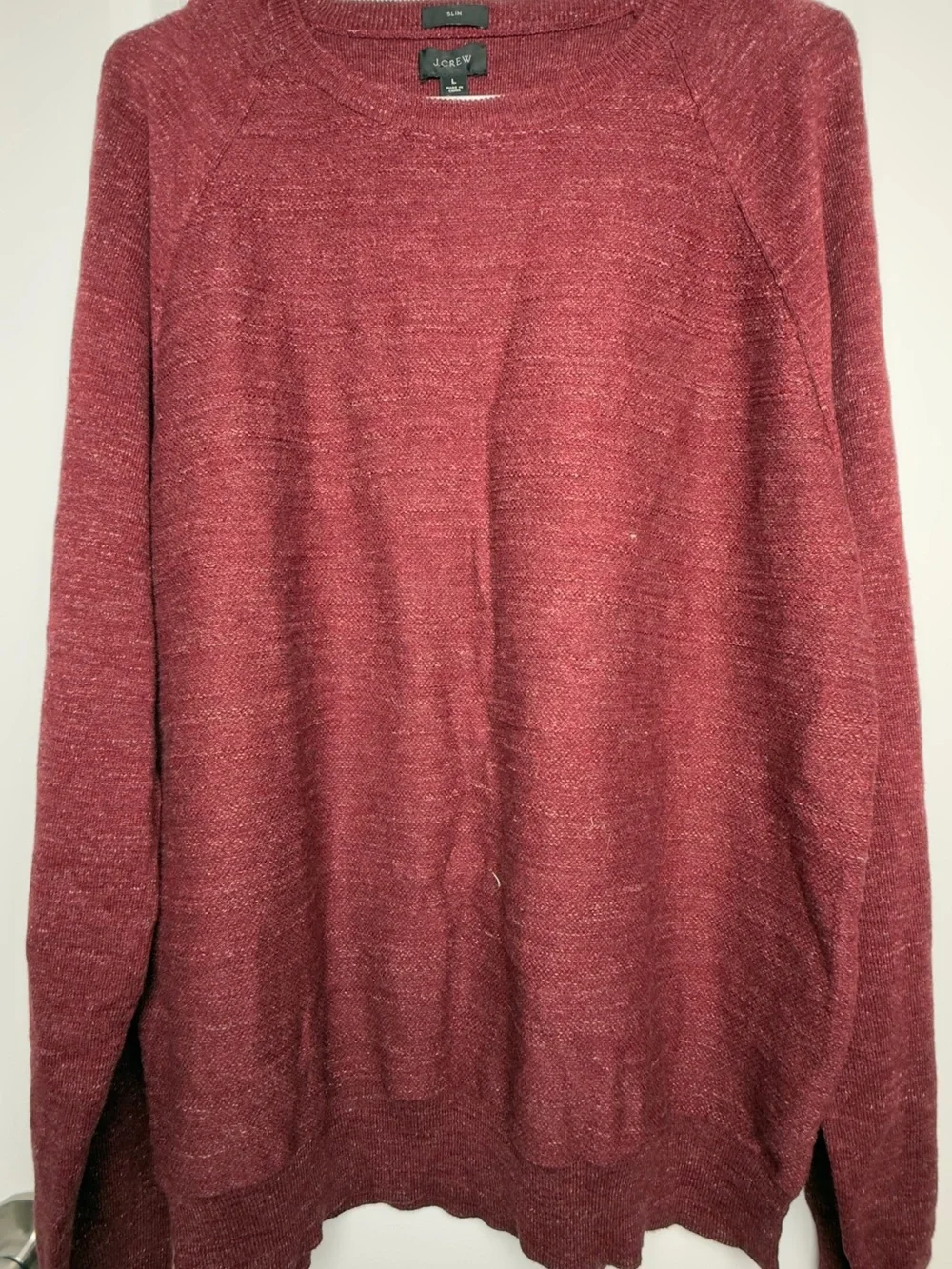 J. Crew Men's Crewneck Sweater in Burgundy Heather